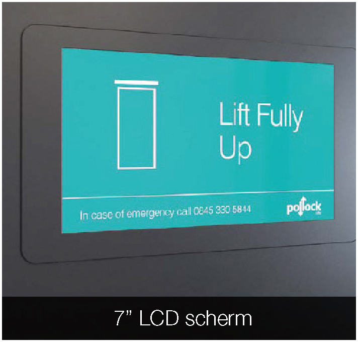 7” LCD scherm in de lift